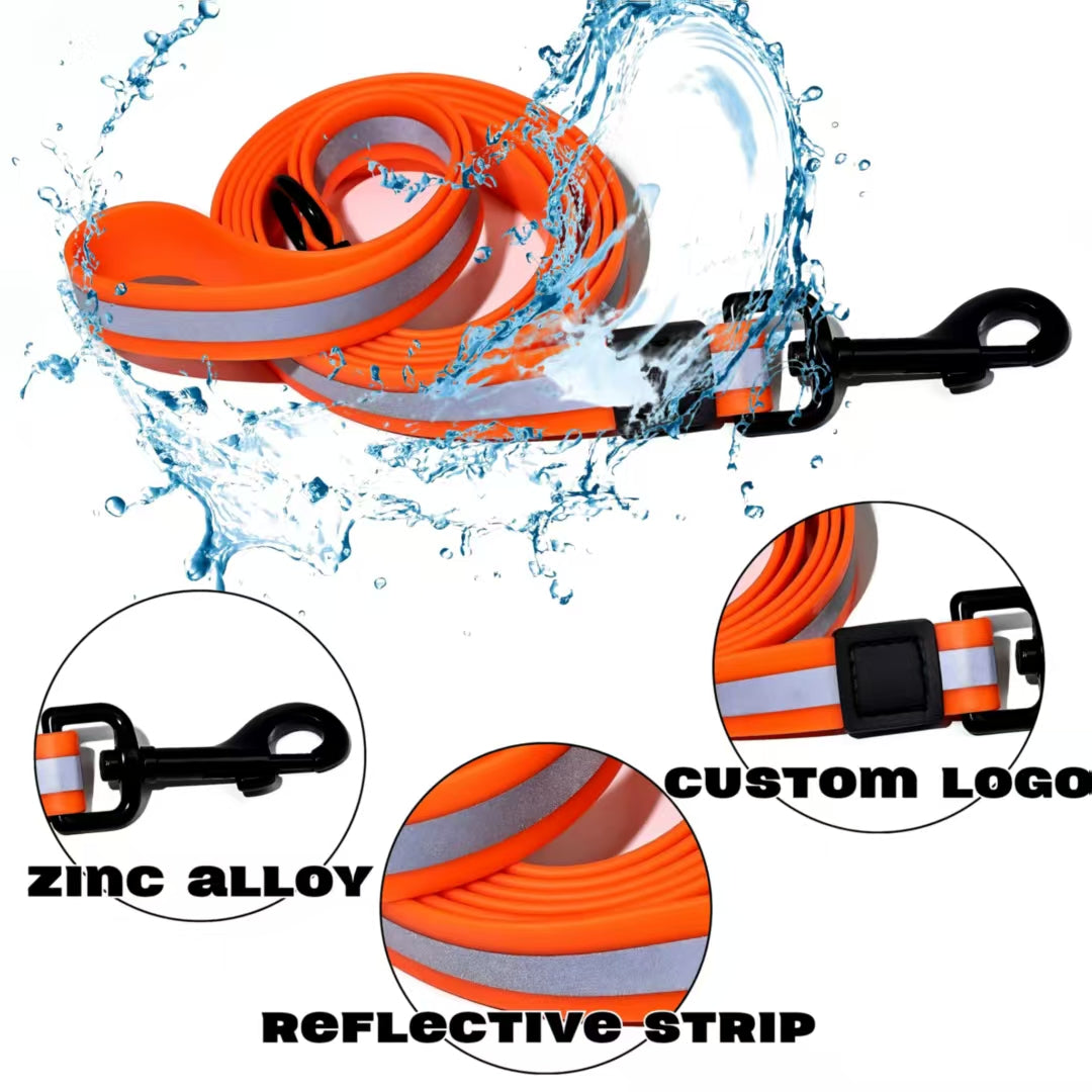 Reflective Pet Leash Set for Nighttime Safety - Waterproof & Durable