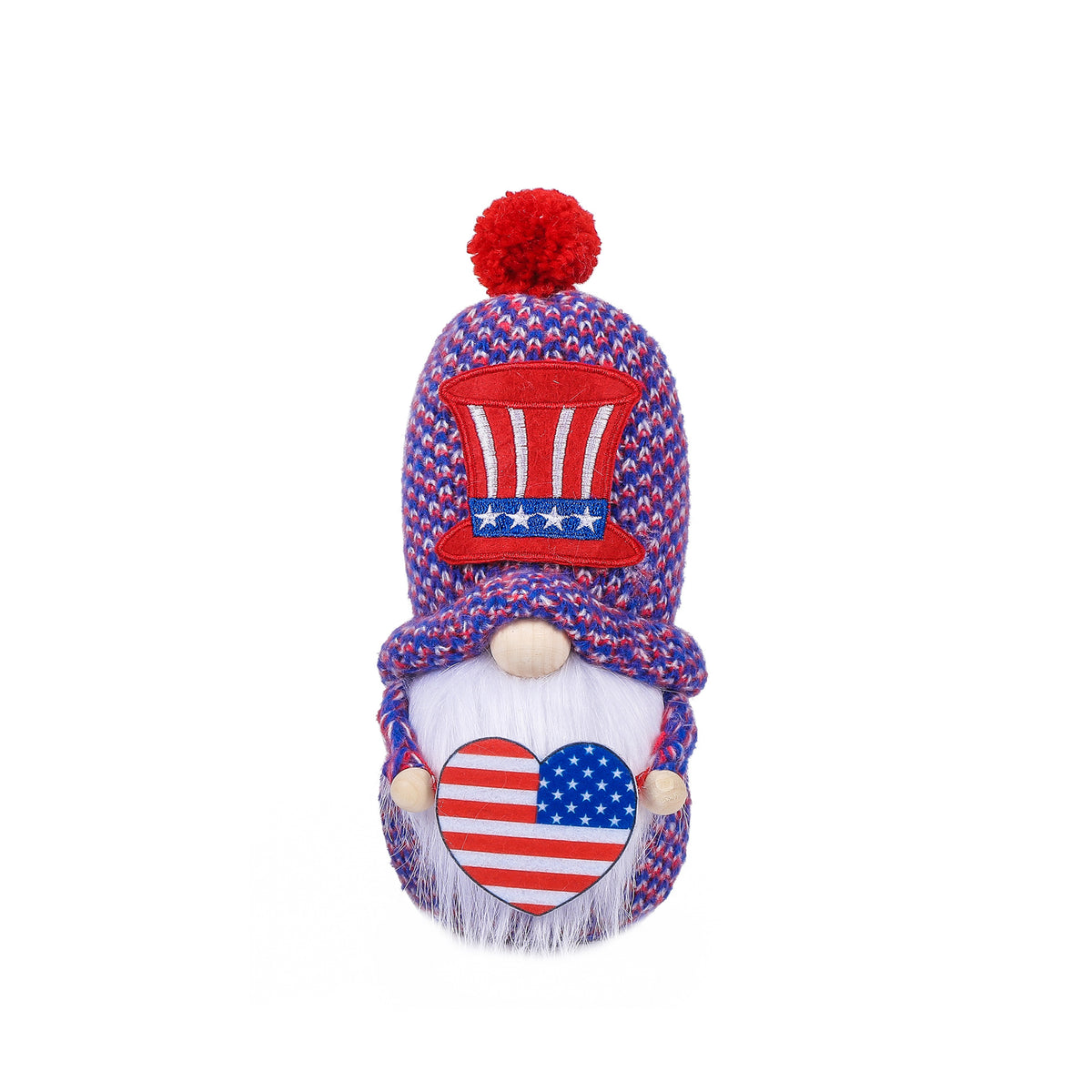 Festive Knitted Hat Doll Ornament for Independence Day Decor - Faceless Rudolf Doll