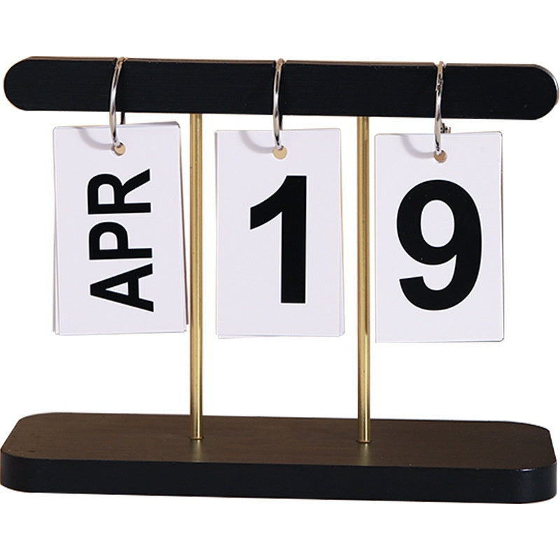 Wooden Calendar Office Desk Decor - Wind Flip & Perpetual Styles for Home & Study