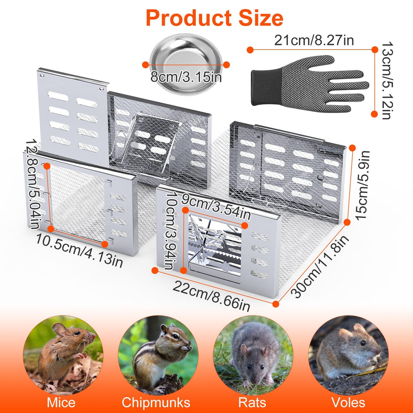 Humane Rat Trap - 2 Pack Automatic Live Mouse Cage Traps