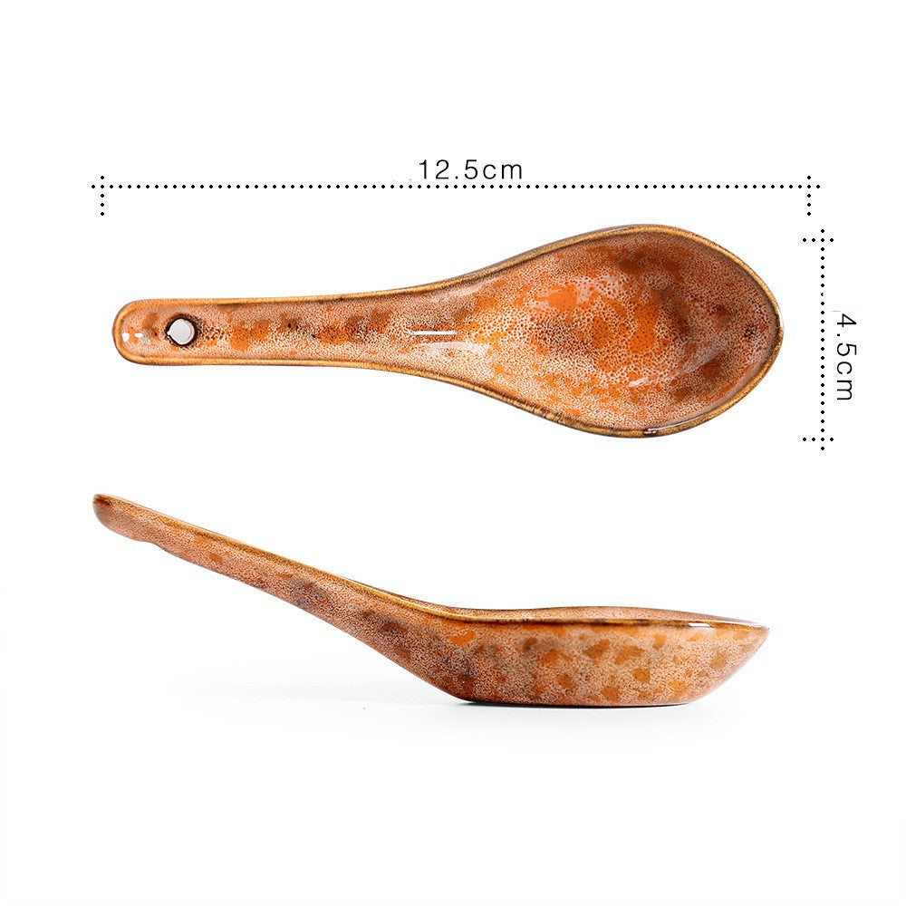 Ceramic Long Handle Spoon Kitchen Utensil Household Cooking Tool