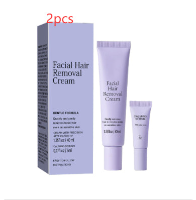 Facial Hair Removal Cream Set for Sensitive Skin - 1 or 2 Pieces