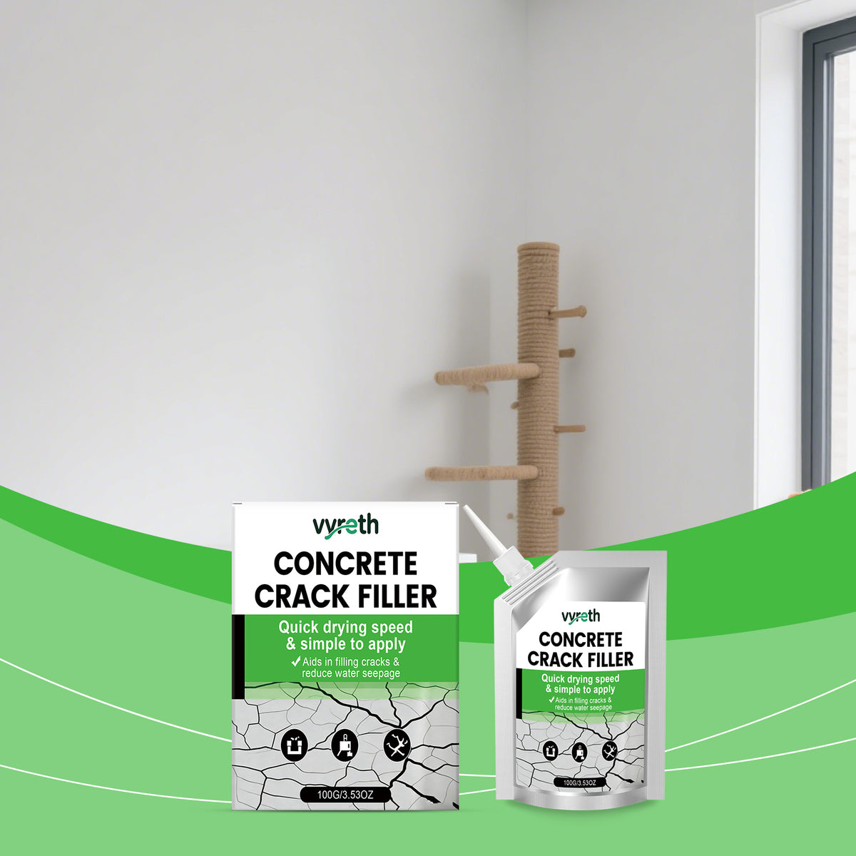 Waterproof Crack Filler 100g - Durable Repair Compound for Concrete and Masonry