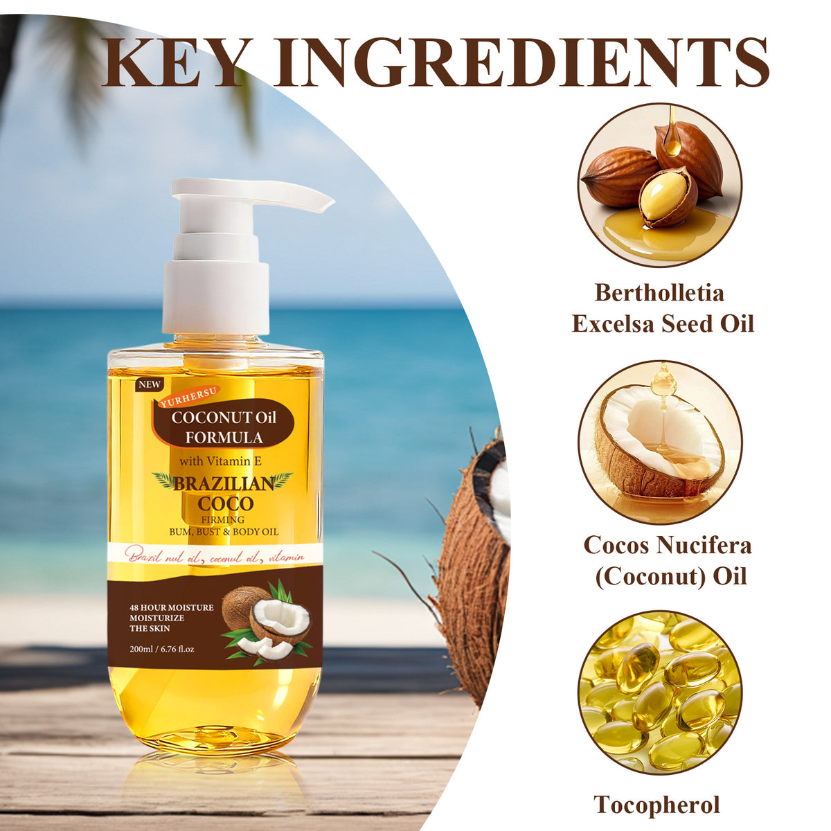 Nourishing Massage Oil with Coconut - 200ml