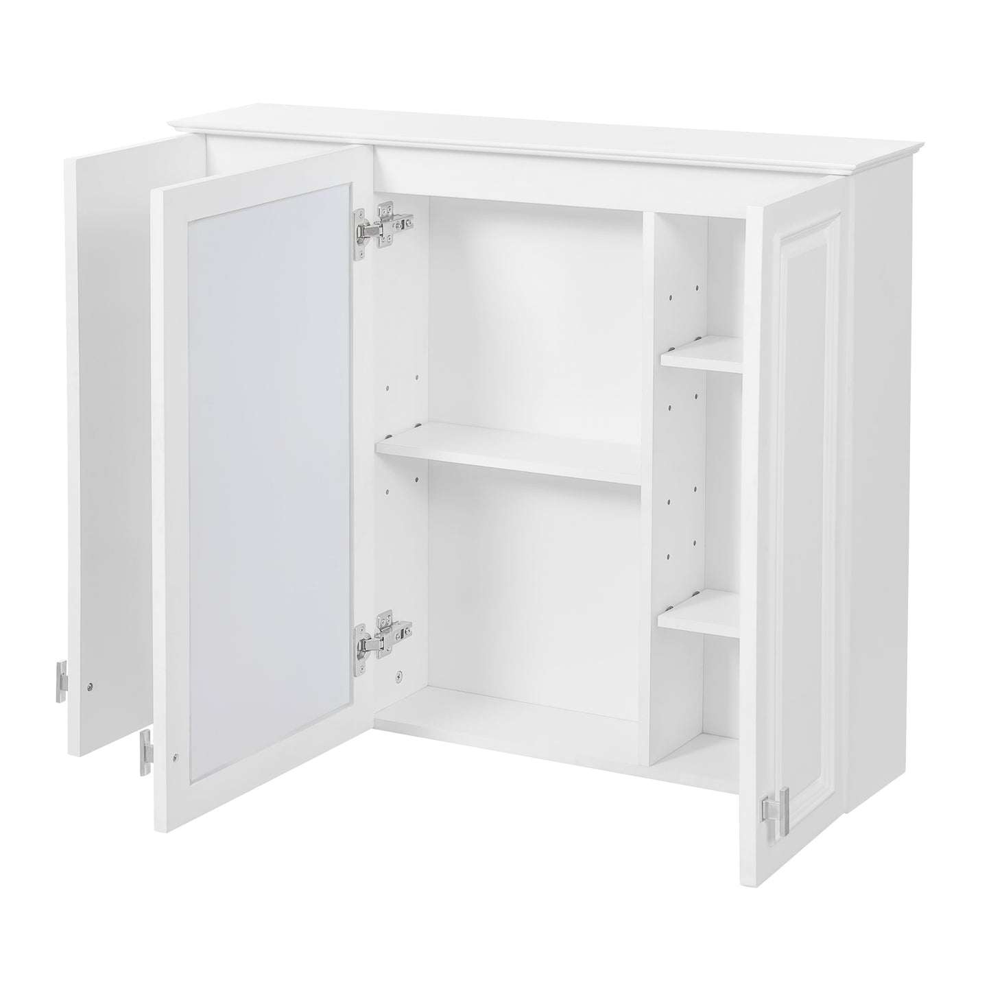 35-Inch Wall-Mounted Bathroom Cabinet with Mirror & 5 Shelves