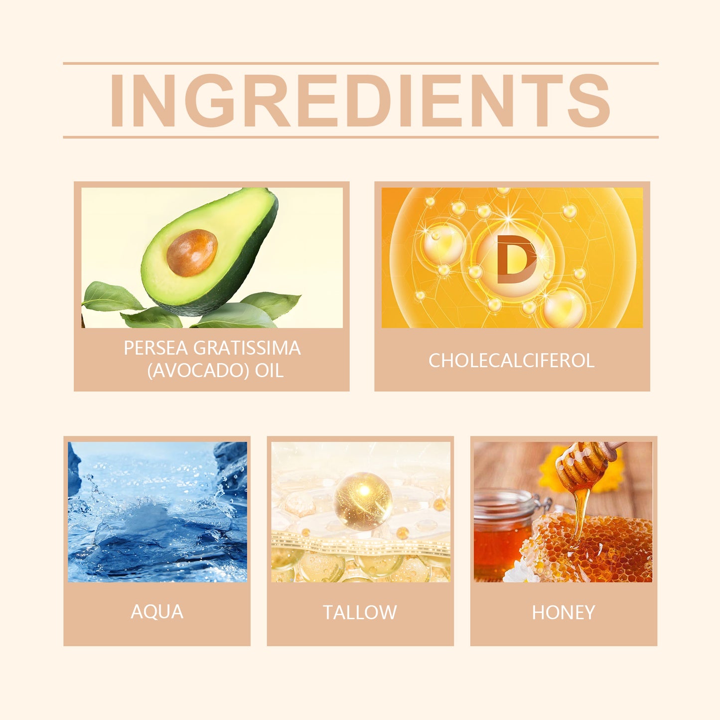 Moisturizing Tallow Body Cream with Avocado Oil & Vitamin D