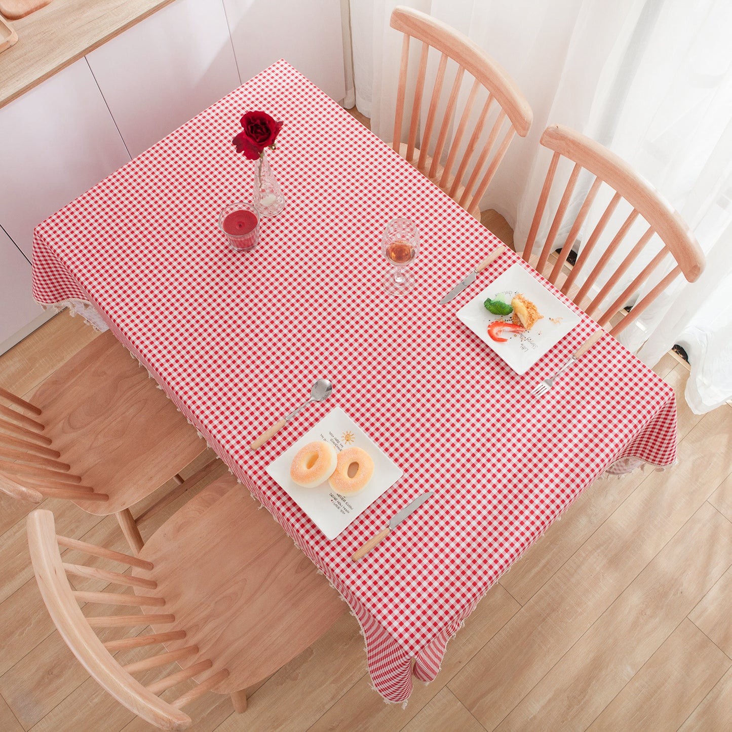 Cotton Linen Round Table Cloth Set - Multiple Sizes & Styles