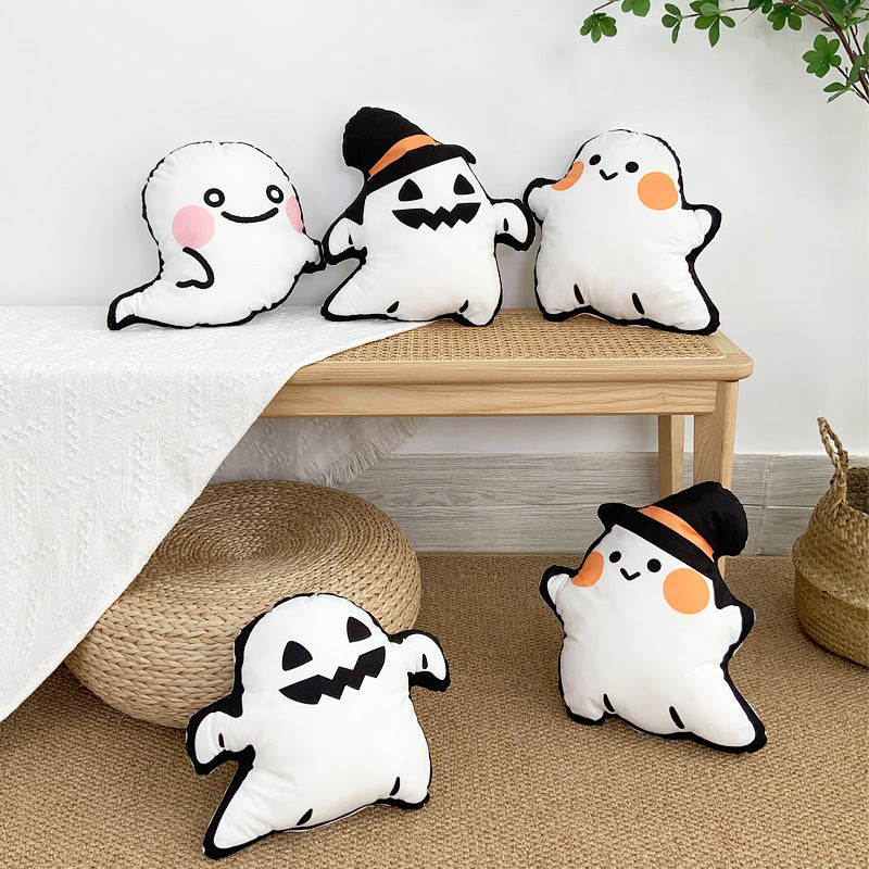 Halloween Death Doll Plush Pillow with Cartoon Design - 33x35cm