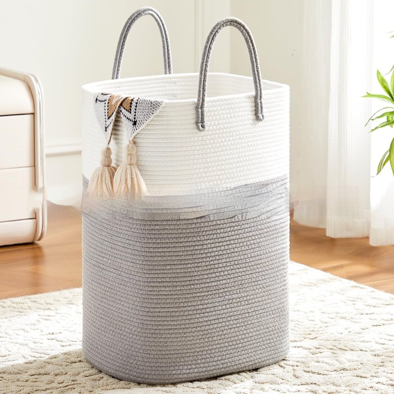 Foldable Cotton String Storage Basket for Home Organization