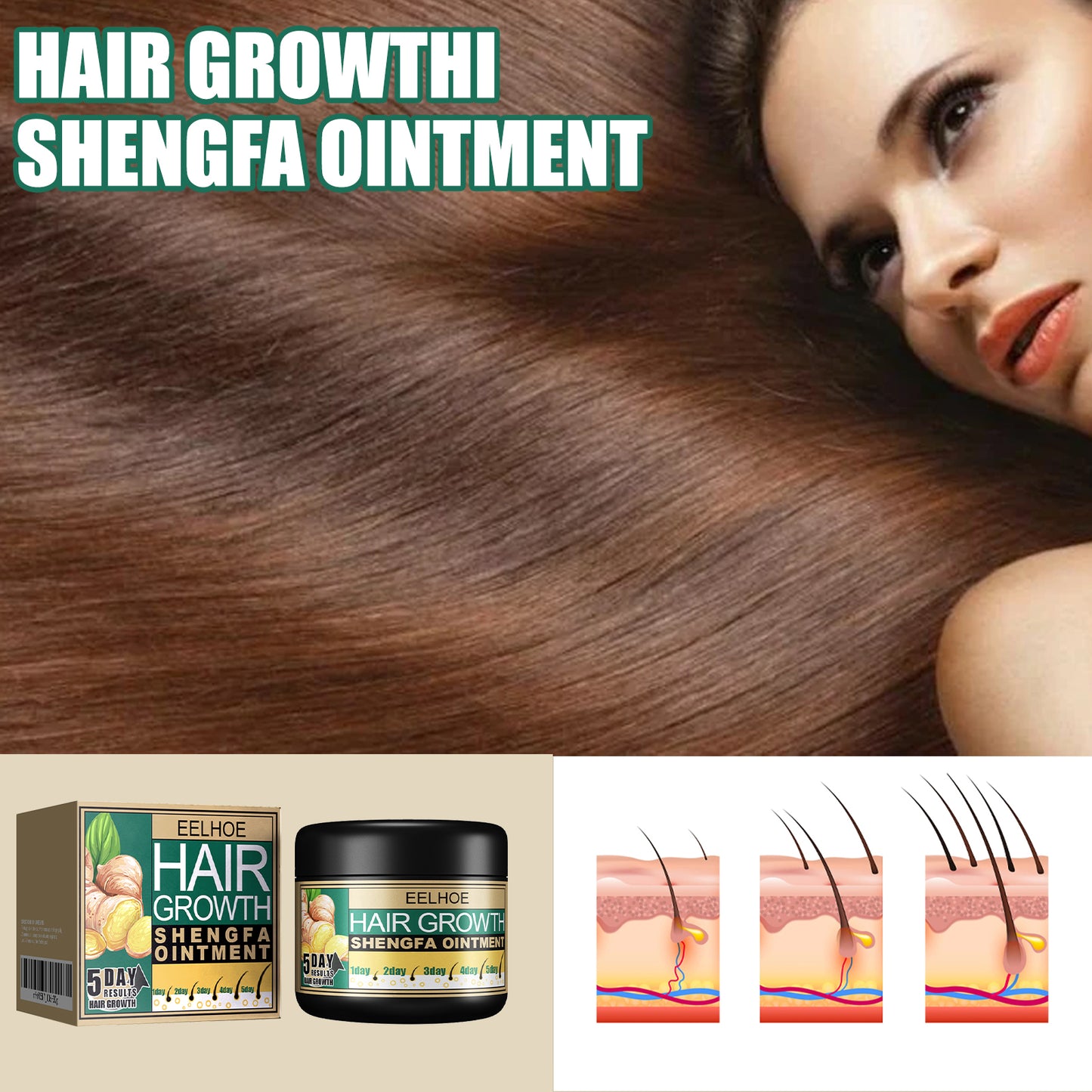 Ginger Hair Growth Ointment - Nourishing Scalp Treatment for Thinning Hair