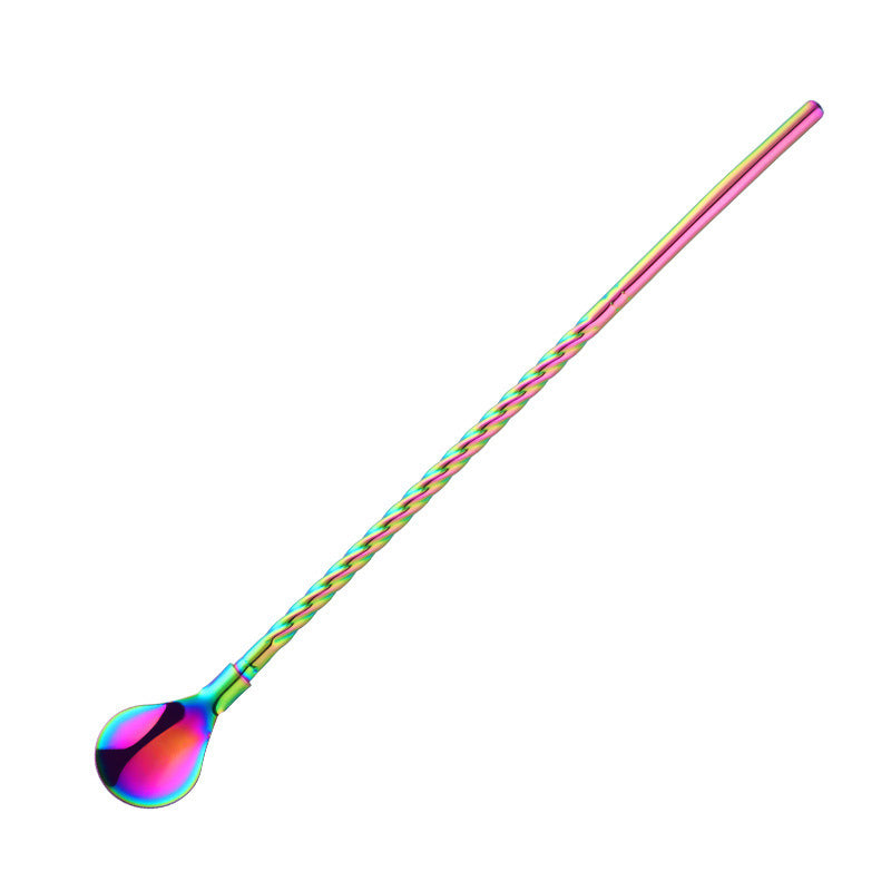 Stainless Steel Dual-Purpose Straw Spoon - Long Handle Kitchen Utensil