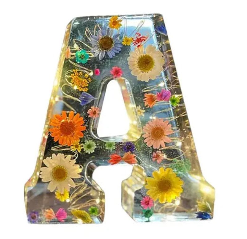 Floral Alphabet Resin Home Decor Gift Without Lighting - Modern Minimalist