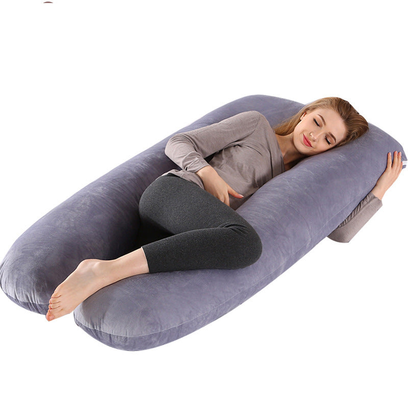 Pregnancy Support Pillow U Shape Maternity Pillow for Side Sleepers - Soft Cotton & Velvet