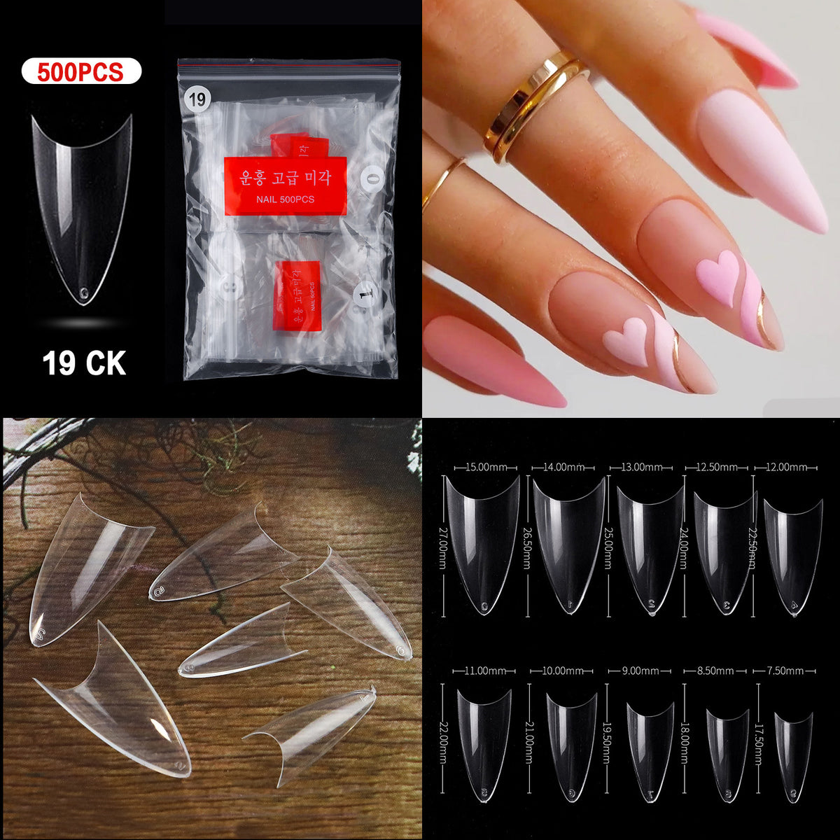 French Pointed Non-Marking Ballet Nail Art Tools - Transparent