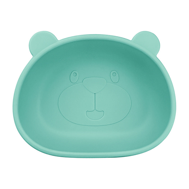 Children's Silicone Food Bowl and Plate Set with Suction Cup - Bear Design