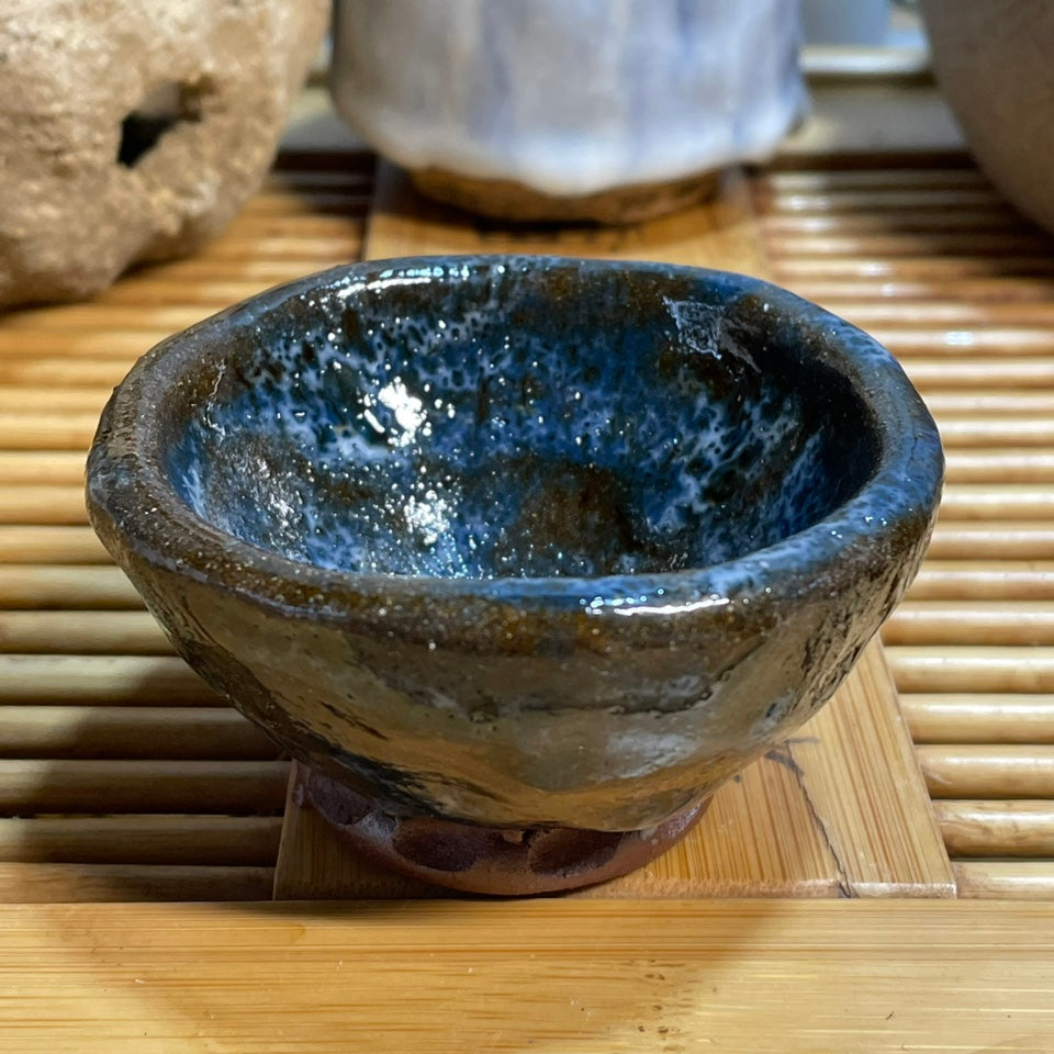 Ice Cracked Tea Cup Set - Small Japanese Style Pottery Drinkware with Variations