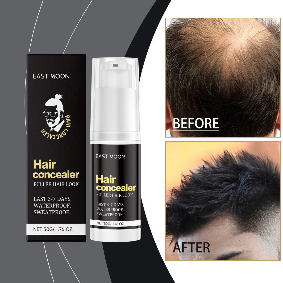 Black Scalp Concealer - 50g Hair Root Cover Up for Thinning Hair