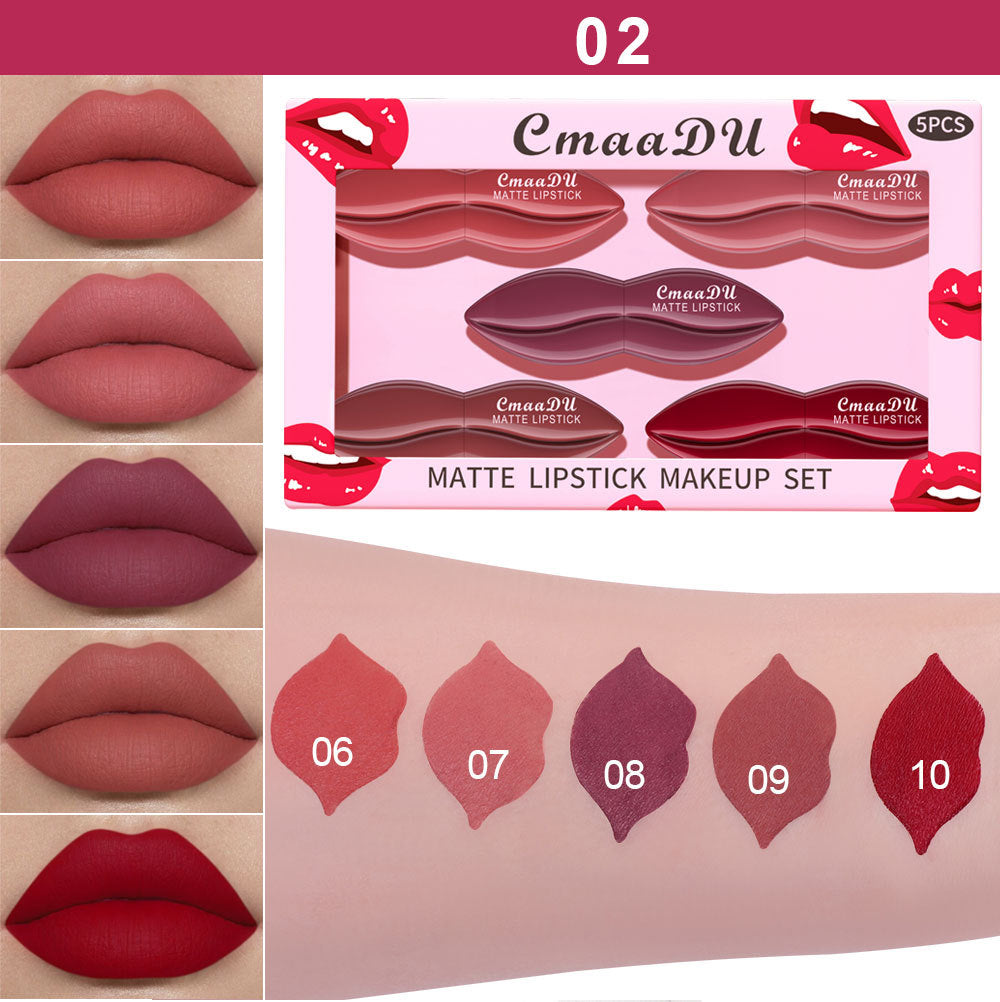 Matte Lipstick Set - Versatile & Easy to Apply, 5-Piece