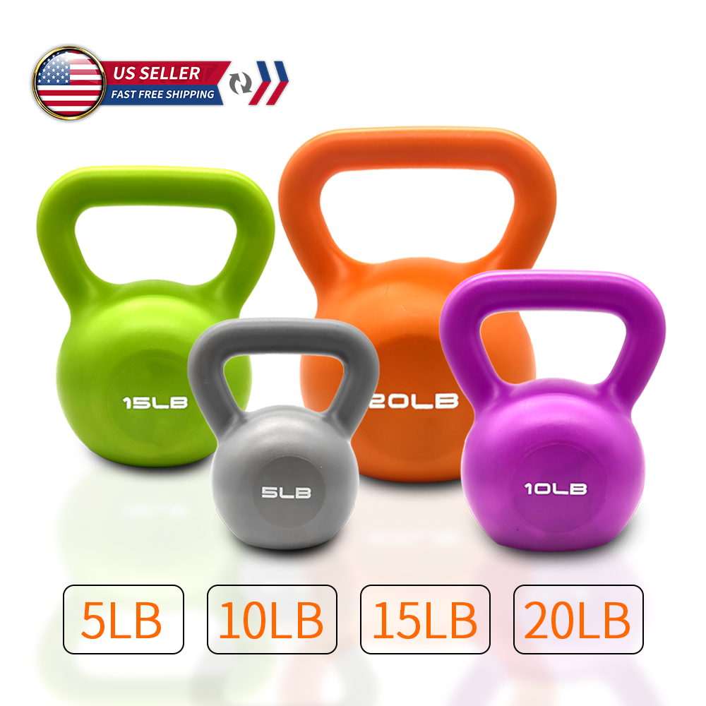 10lbs Kettlebell Set - Vinyl Coated Weight for Home Gym, Purple