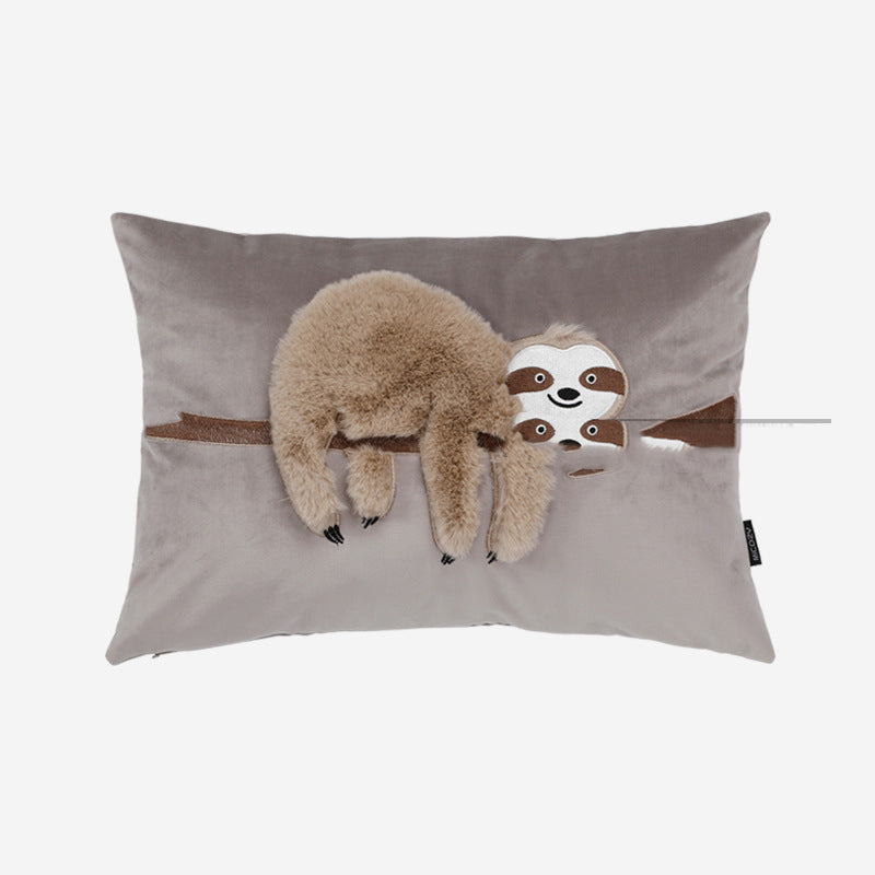 Children's Plush Sloth Sheep Pillowcase - Cartoon Kids Cushion Cover