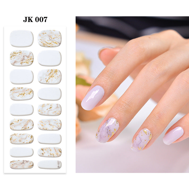 Waterproof Nail Sticker Set - Durable Semi-Baked UV Gel Art for Nails