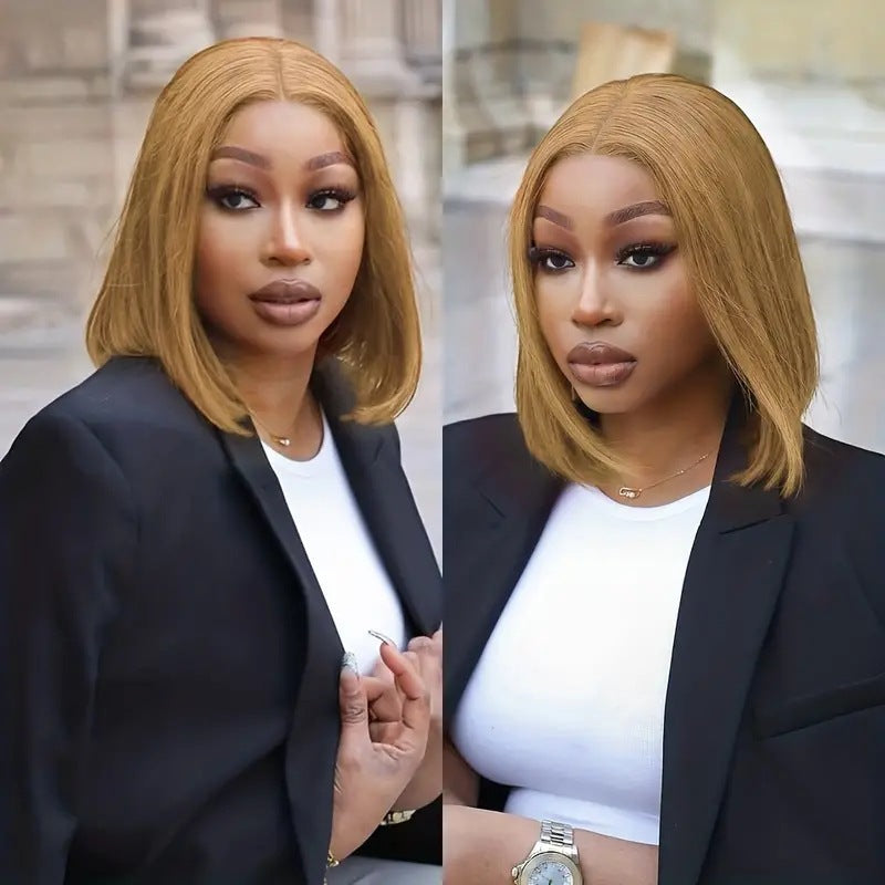 High-Temperature Fiber Wig with Lace Trim - Middle Parting Full Head Hair Extension