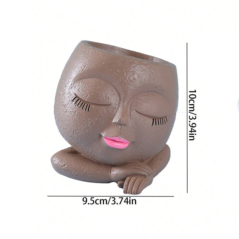 Resin Pastoral Style Flowerpot Decor Ornaments for Home & Garden