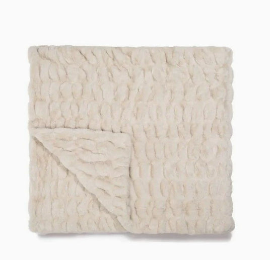 High-End Tie-Dye Faux Fur Rabbit Plush Throw Blanket - Ultra-Soft Sofa Cover