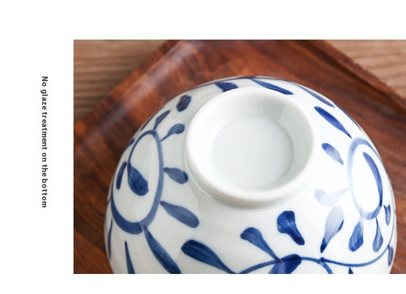 Chinese Style Ceramic Hook Rattan Tableware Set for Kitchen Dining