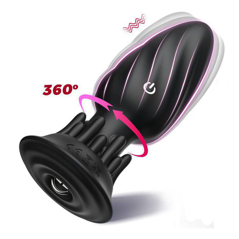 Rotating Vibrating Anal Plug with Lamp Wick Base - Adult Wellness Toy
