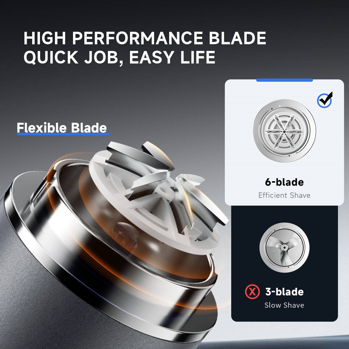 Silver Gray Electric Shaver - Portable Mini Model Z3