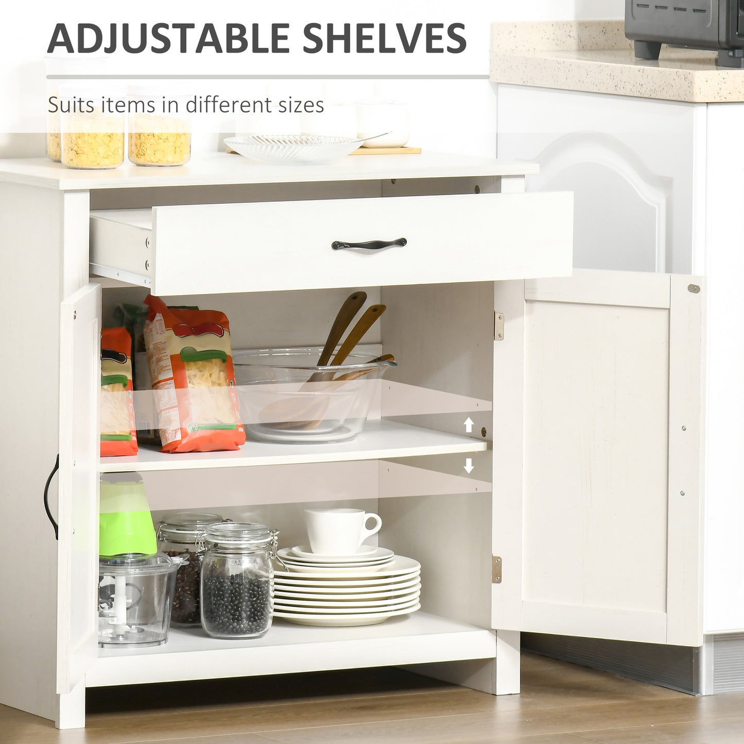 Farmhouse Sideboard Cabinet with Barn Doors Kitchen Buffet Drawer and