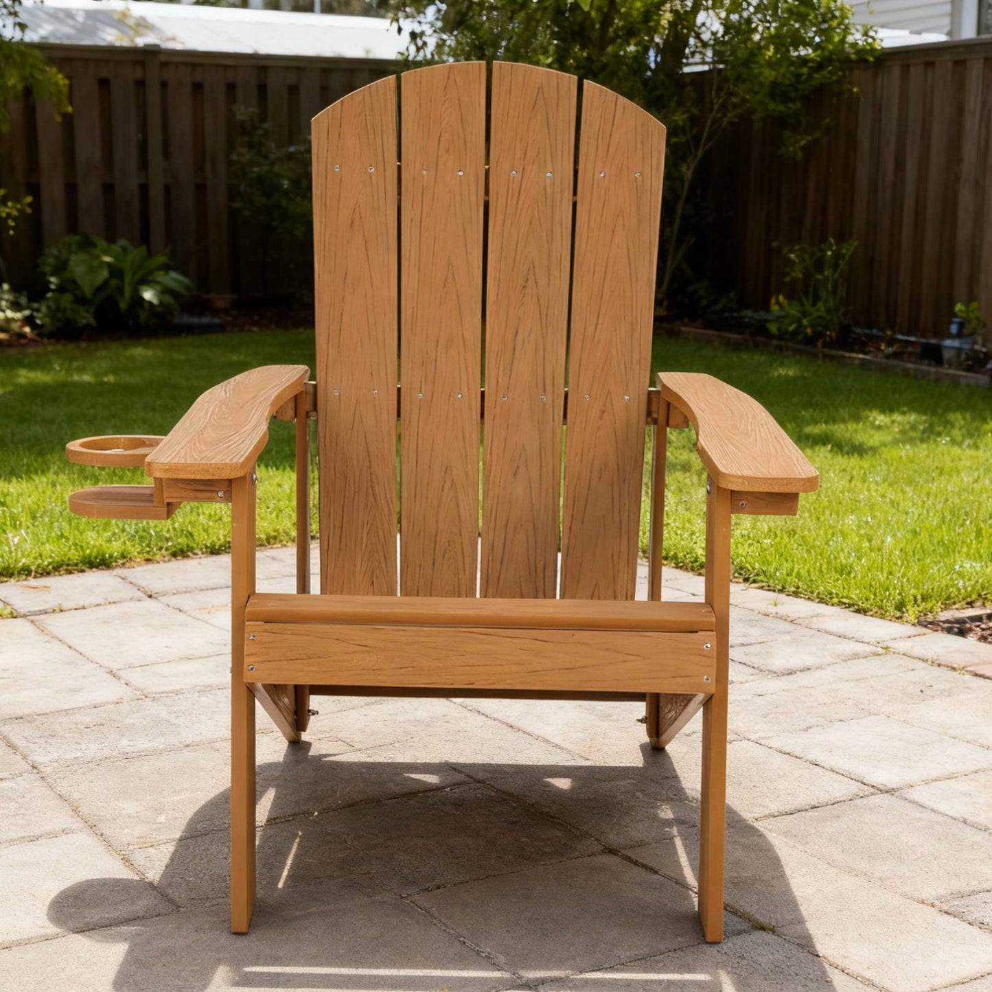 Outdoor Lounge Chair With Cup Holder For Patio Relaxation & Garden