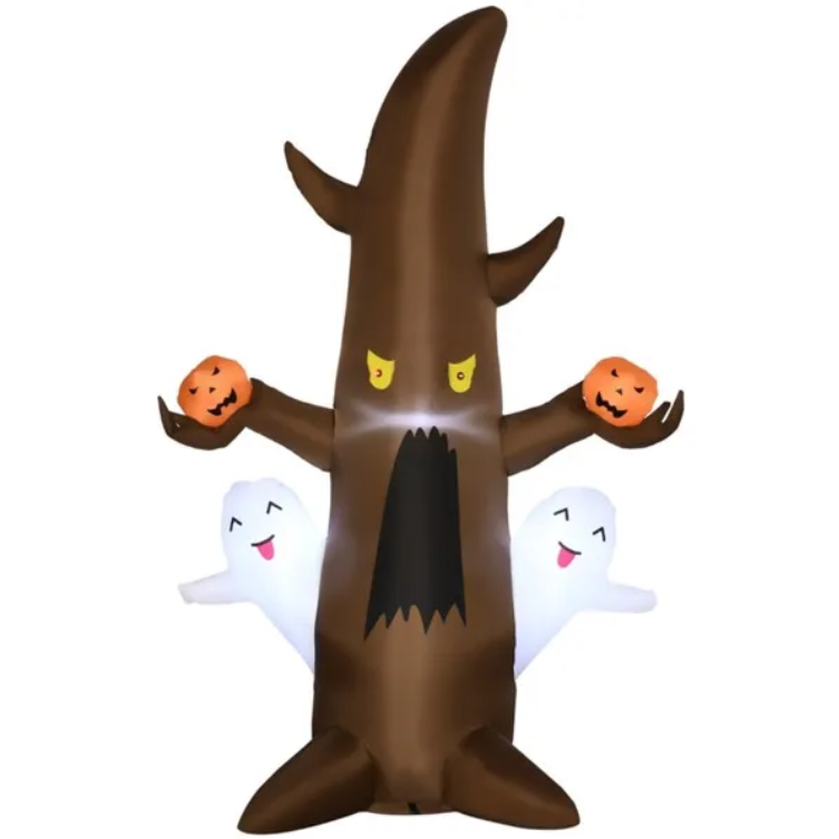 Cute Ghost Tree Halloween Inflatable Decoration with LED Lights