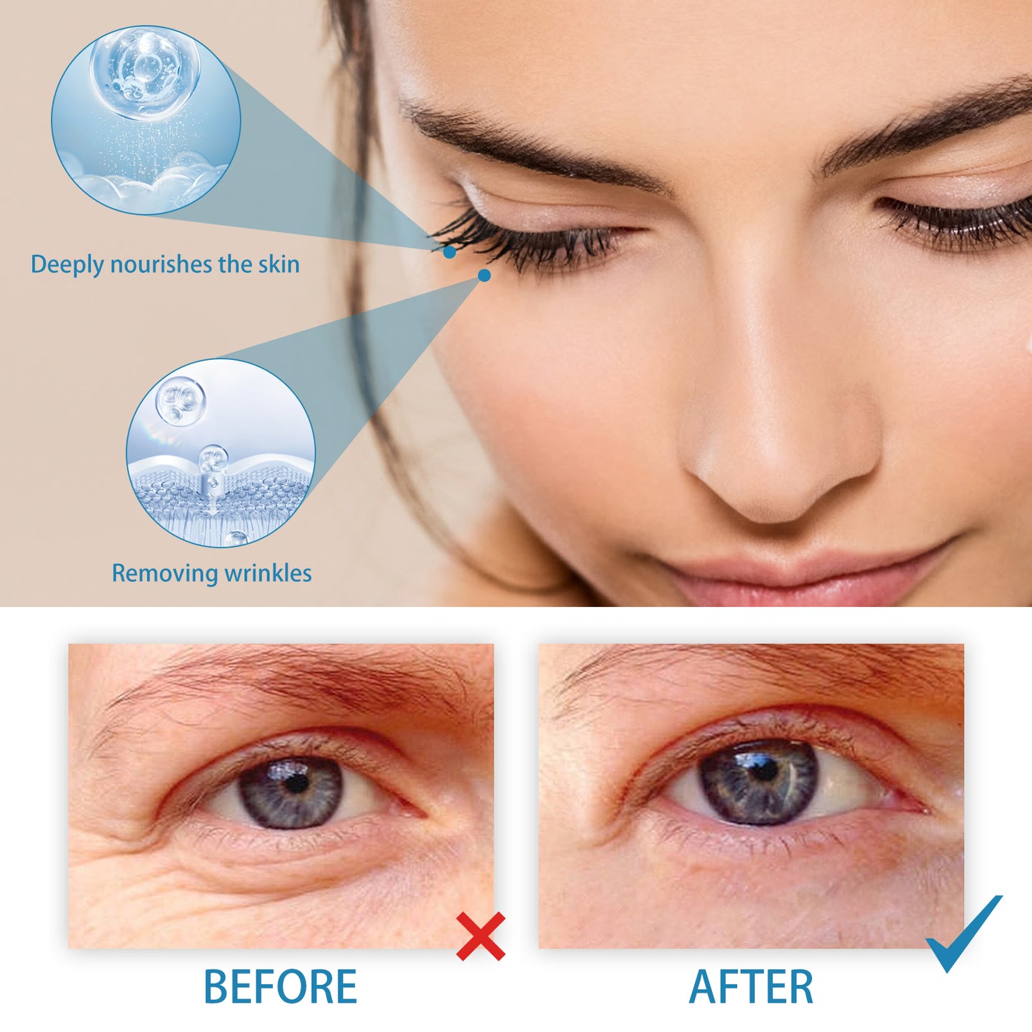 Retinol Anti-Aging Eye Cream with Hyaluronic Acid for Fine Lines & Puffiness