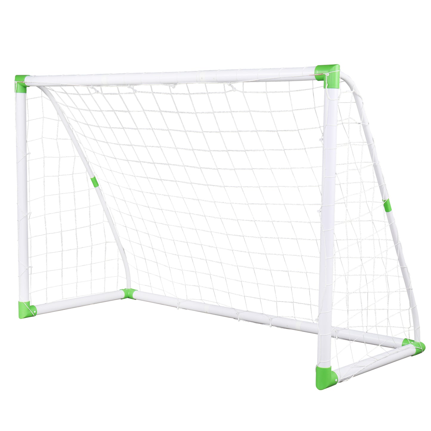 6' x 4' PVC Soccer Goal with Net & Ground Nails - White/Green