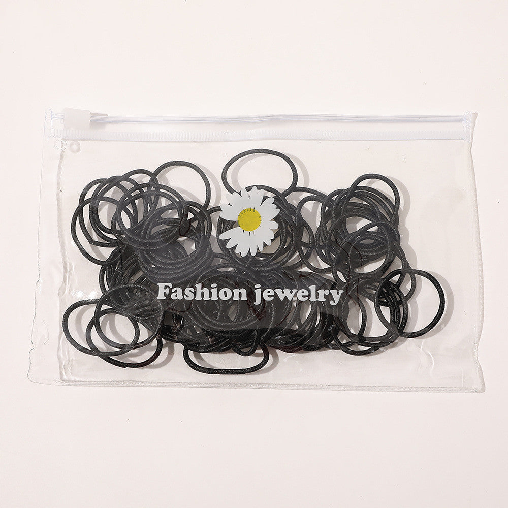 Women Elastic Leather Hairband with Bag or Barrel Style - Hair Rope Accessory