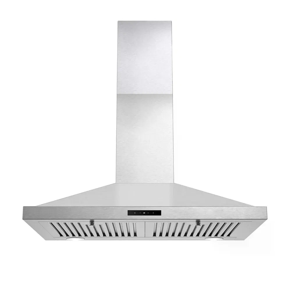 30 Inch Stainless Steel Range Hood - 450 CFM Ductless/Ducted Kitchen Vent with LED Light & Touch Control