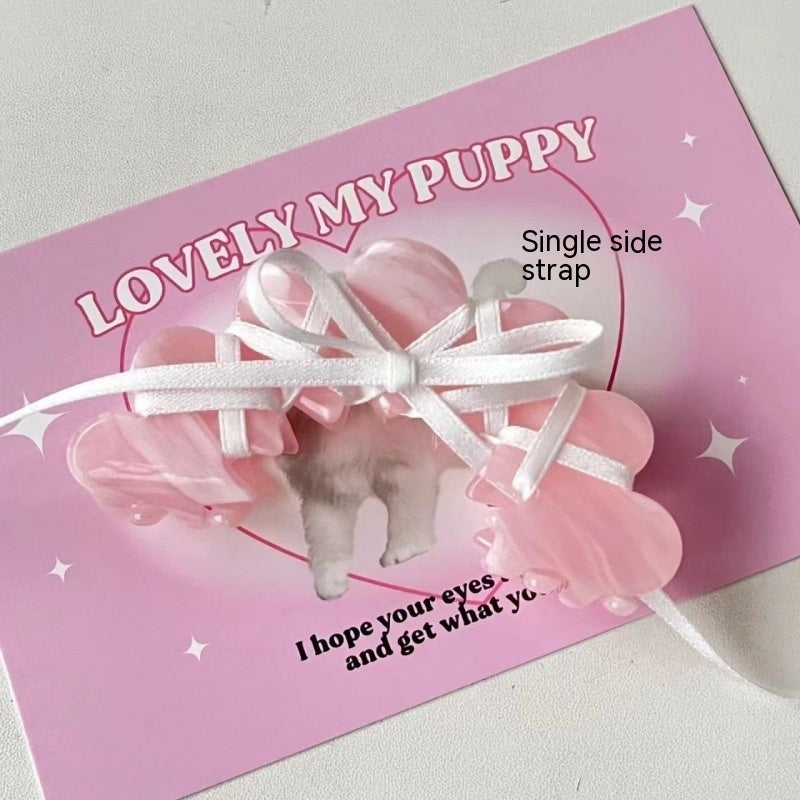 Ballet Ribbon Bow Barrette - Korean Style Acrylic Hair Clip