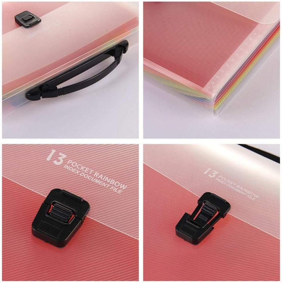 Large Capacity Accordion File Organizer - 13 Pocket A4 Folder