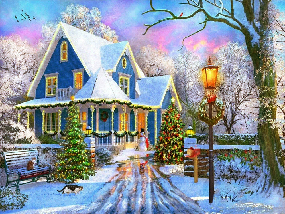 Winter Landscape Diamond Painting Kit - Embroidery Art & Craft