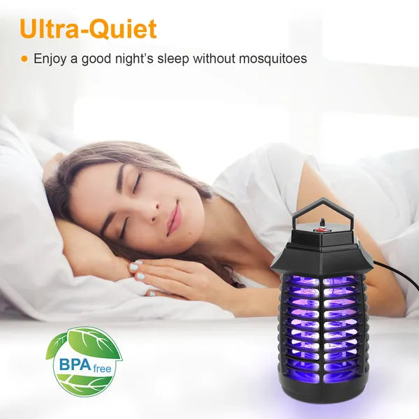 Electric UV Bug Zapper Lamp - Insect Killer & Fly Trap - Black