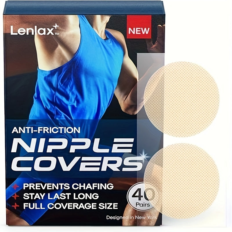 Anti-Chafing Men's Nipple Covers - Waterproof Adhesive Guards, 40 Pairs