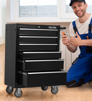 24.2-Inch Metal Rolling Tool Cabinet with Drawers and Locking System
