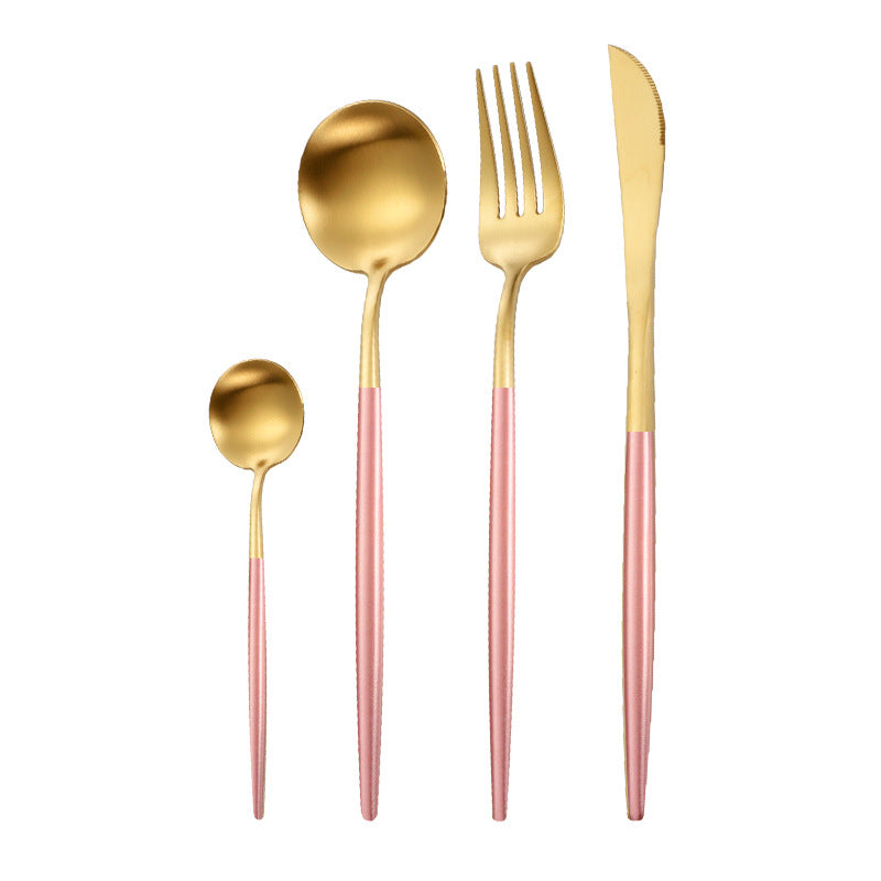Stainless Steel Dinnerware Set - Thick Portuguese Cutlery, Silver Finish