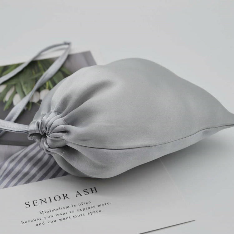 Silk Eye Mask Cosmetic Bag with Pocket - Jewelry & Travel Organizer