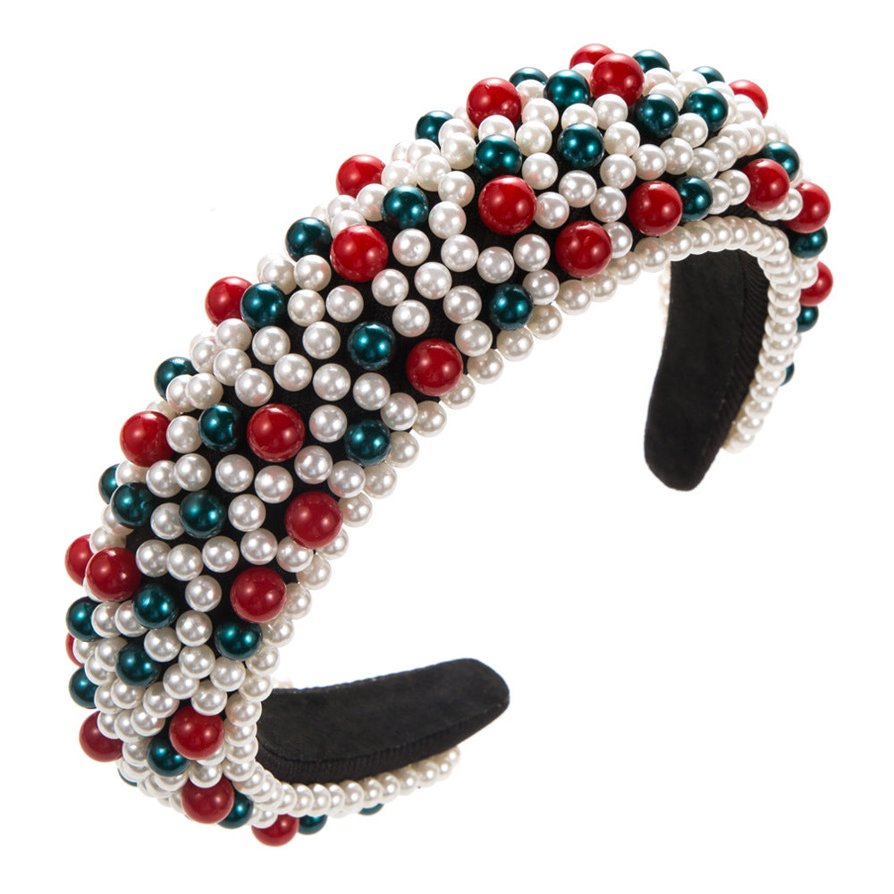 Colorful Pearl Hairband for Women - Fashion Hair Accessories with Sponge Design