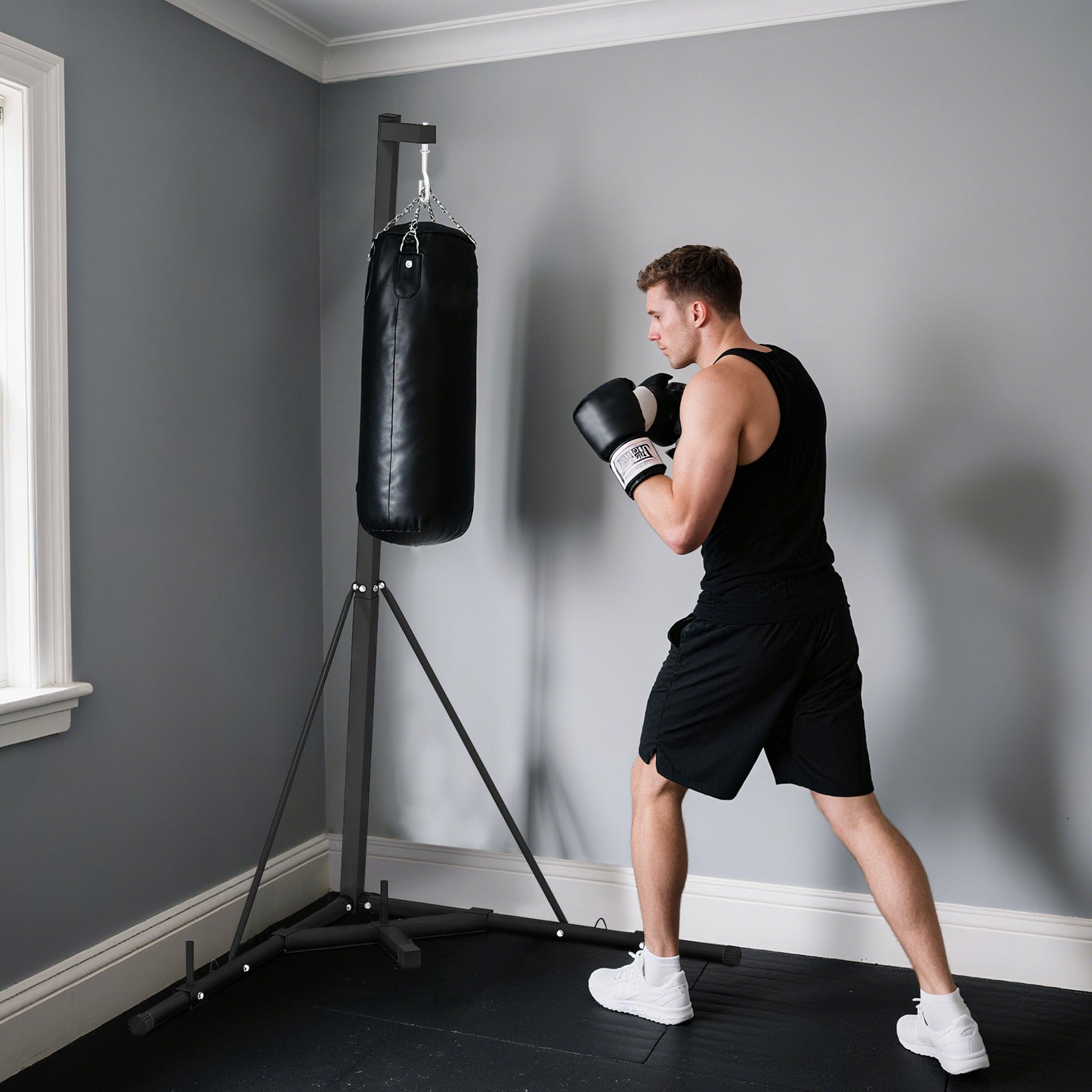 Adjustable Heavy Bag Stand - Foldable Free Standing Punch Bag Holder