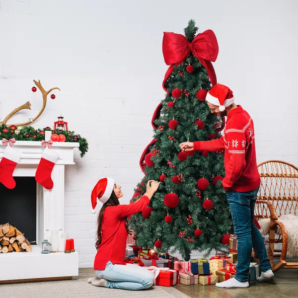 7.5 FT Artificial Christmas Tree with 300 Warm White LED Lights