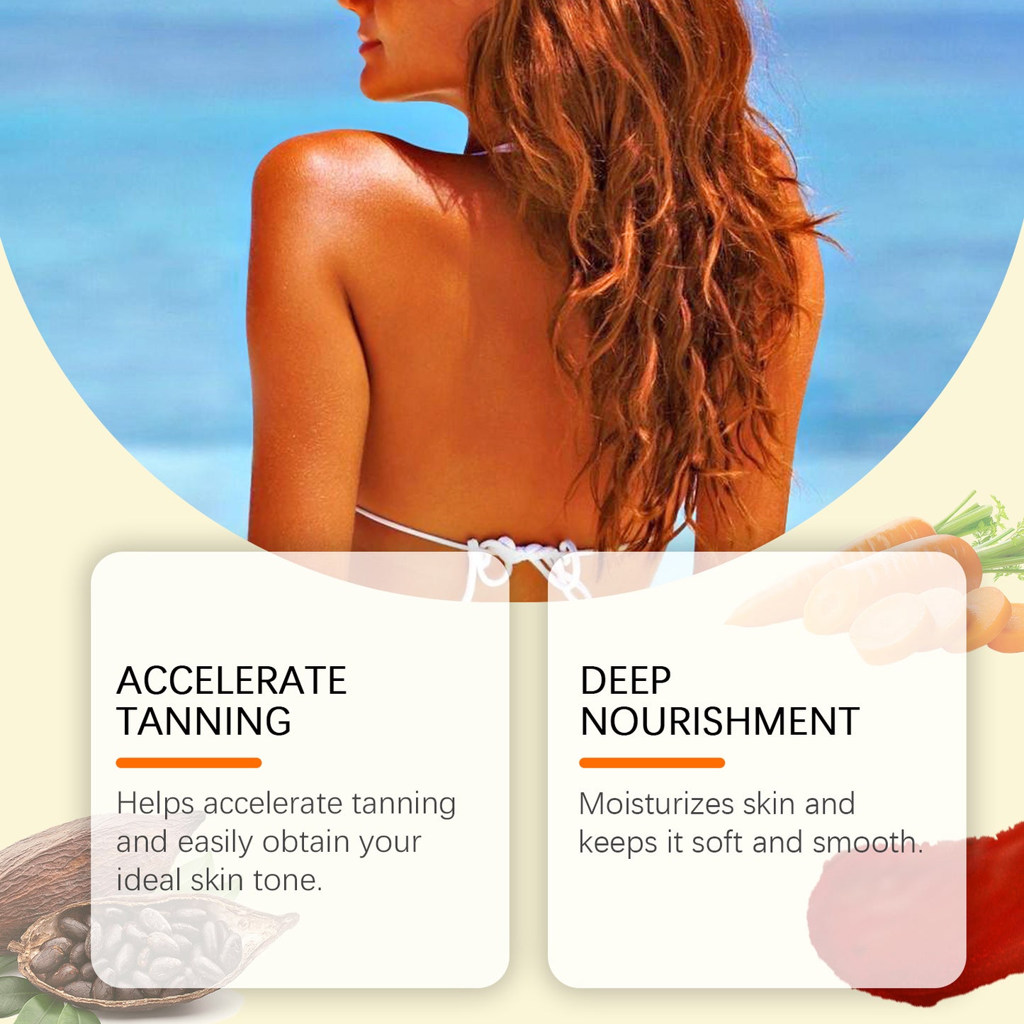 Carrot Black Tanning Gel - Moisturizing Body Bronzer with Vitamin E